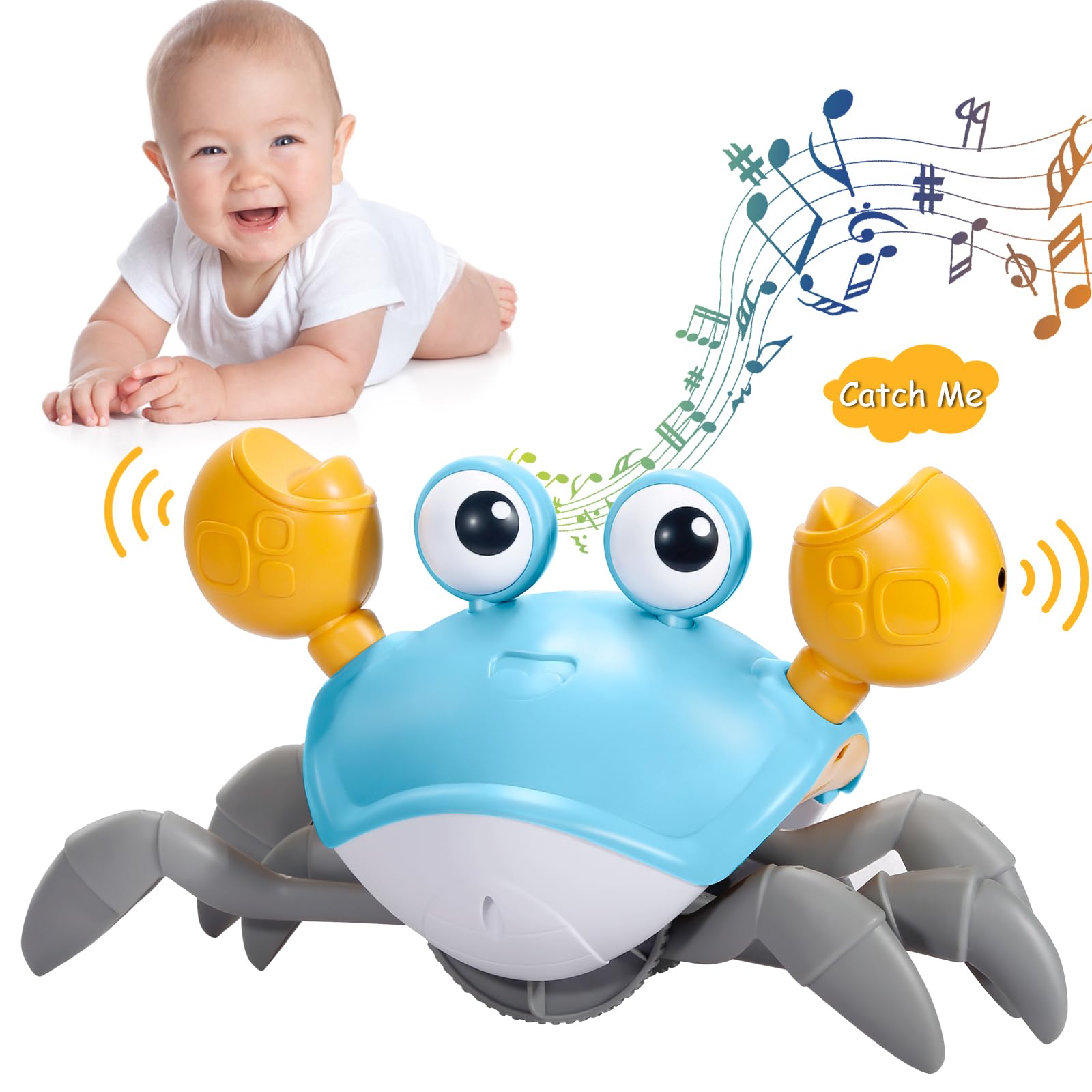 Crawling Crab Baby Toy — Rechargeable Tummy Time Toy with Music & LED Lights (0–18 Months)