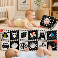 Baby Tummy Time Book — High Contrast Sensory Toy with Mirror & Teether (0–12 Months)
